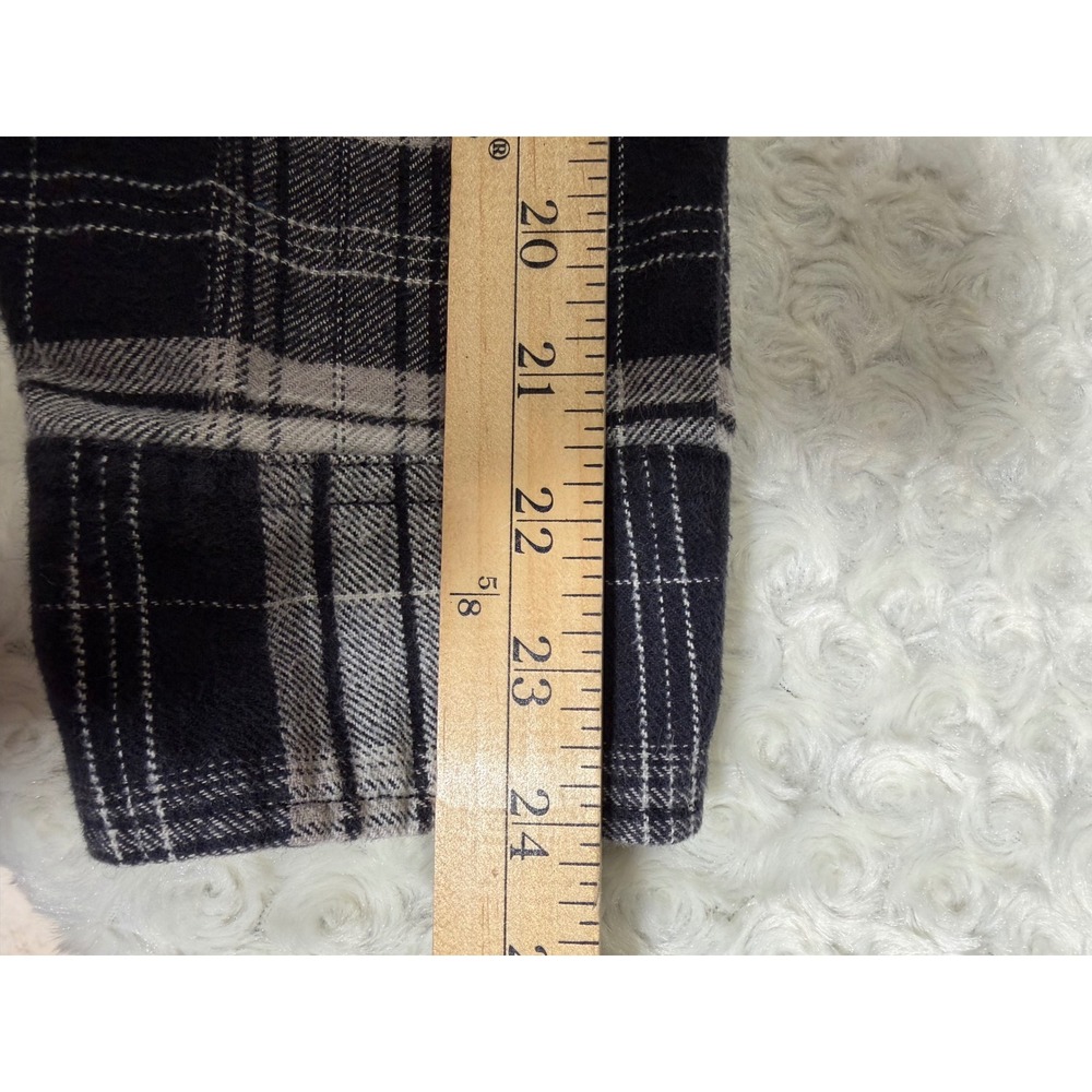 Jachs Mens XL Flannel Shirt Black White Plaid Long Sleeve Button Down Pockets - Picture 6 of 13